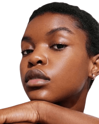 African woman using Dovita Organics skincare